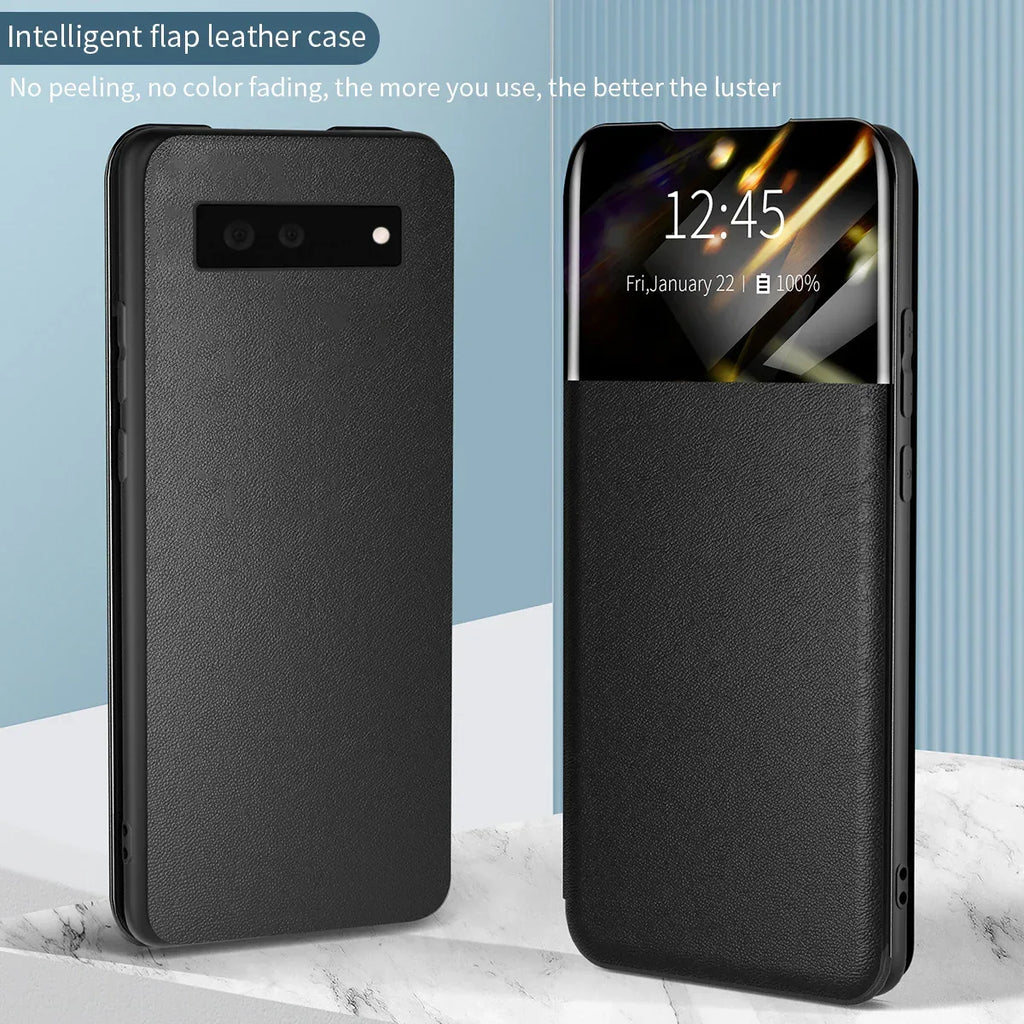 Pixel 6 Card Flip Protective Leather Case - Viexta