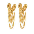 Uworld Stainless Steel Stylish Hammer Heart Shape Lava Irregular Taeesl Stud Earring Delicate Korean Fashion Jewelry Gift
