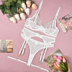 see-through-pearl-decorative-lingerie-4-piece-set - Viexta