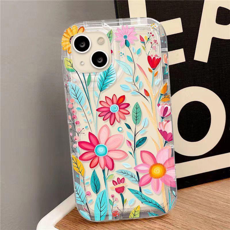 transparent-colorful-flowers-iphone-case - Viexta