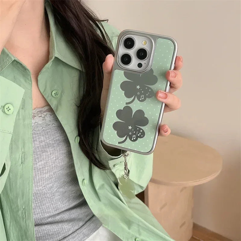 Korean Summer Lucky Four-leaf Clover iPhone Case - Viexta