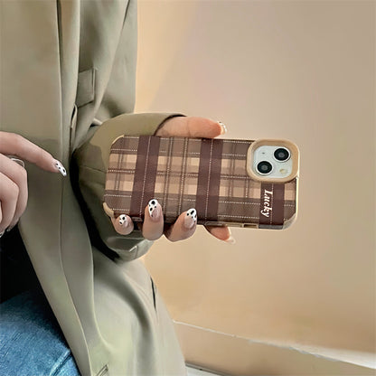 Plaid Letters Luck Phone Case