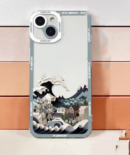 3D Visual Landscape Silicone Anti Drop iPhone Case