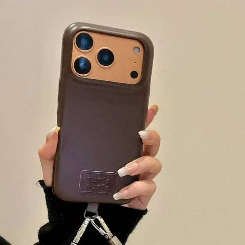 Leather Anti-fall Pure Bottom Leather Pattern iPhone Case - Viexta