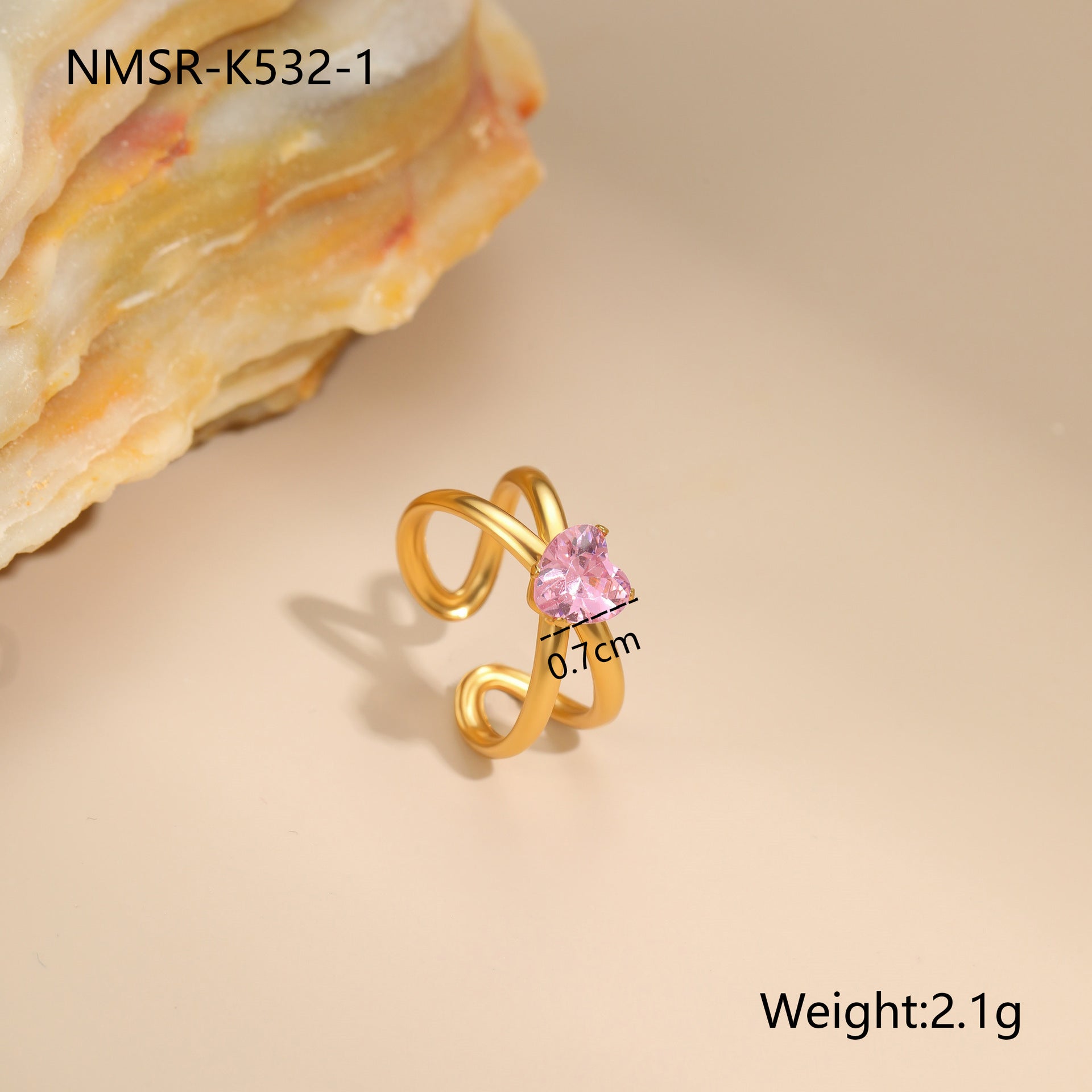 Stainless Steel Zircon Ring For Women