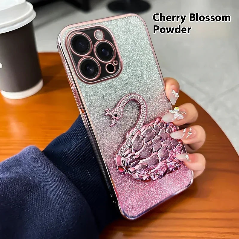 Quicksand Swan Bracket iPhone Case - Viexta