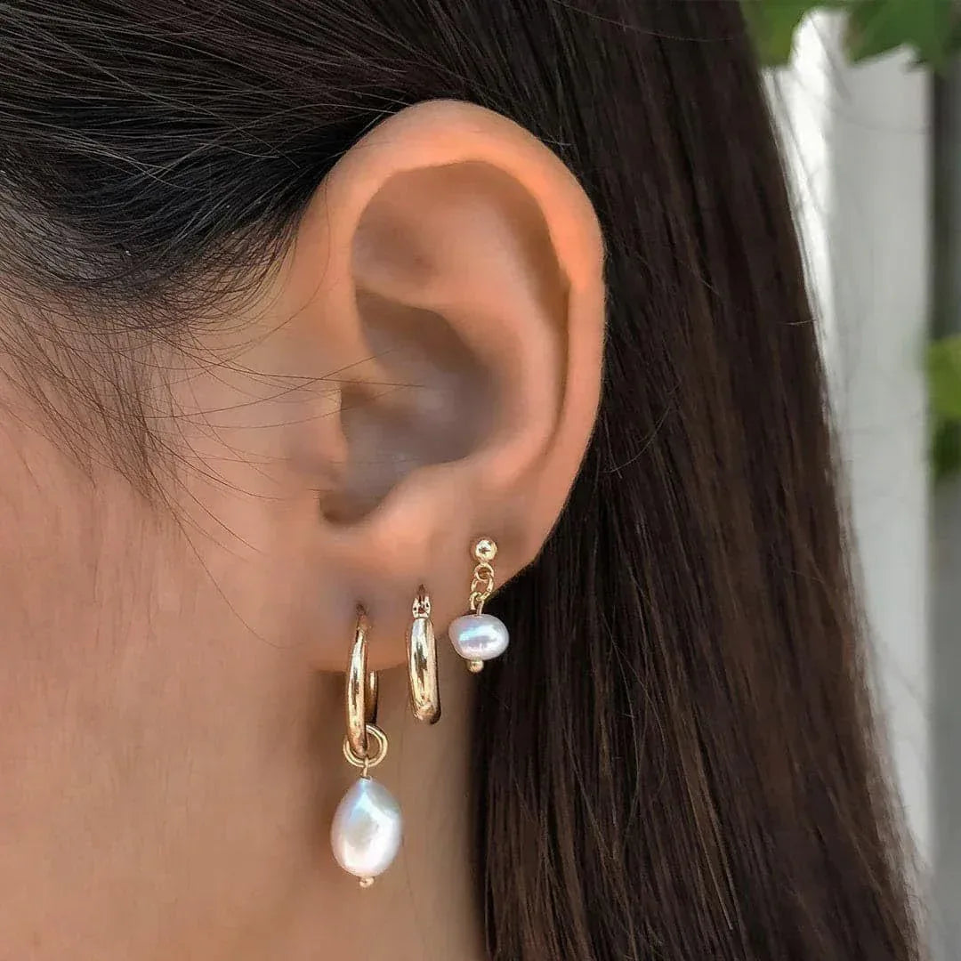 Pearl Three-piece Earcuffs - Viexta