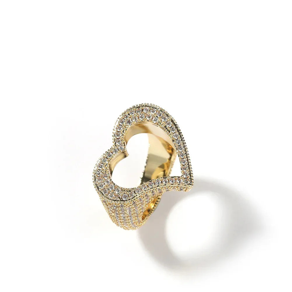 Hollow Heart Zircon Ring - Viexta