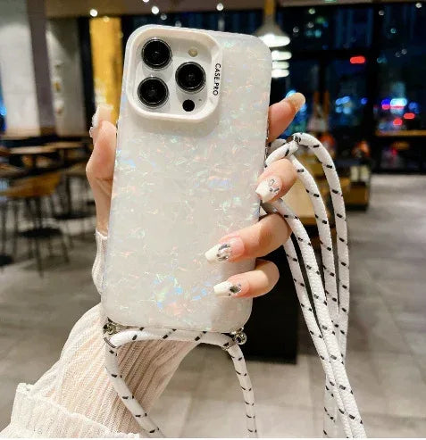 Crossbody Shell Pattern Lanyard iPhone Cover - Viexta