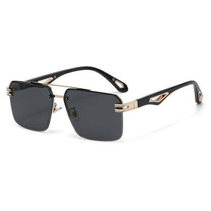 Frameless Cut-Edge Double-Bridge Sunglasses