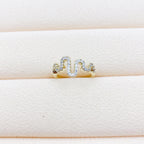 Micro Inlaid Zircon Geometric Ring