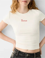 Twelve Constellations Letter Printed Short Sleeved T-shirt - Viexta