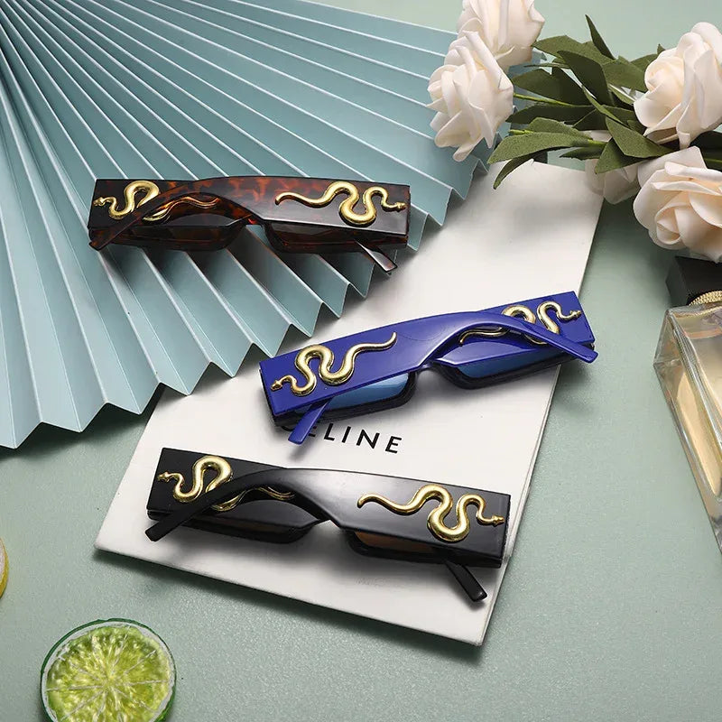 Diamond-studded Snake Sunglasses For Men And Women - Viexta