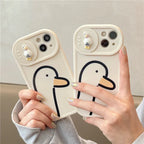 Duck Pattern Sliding Window Silicone Mobile iPhone Case - Viexta