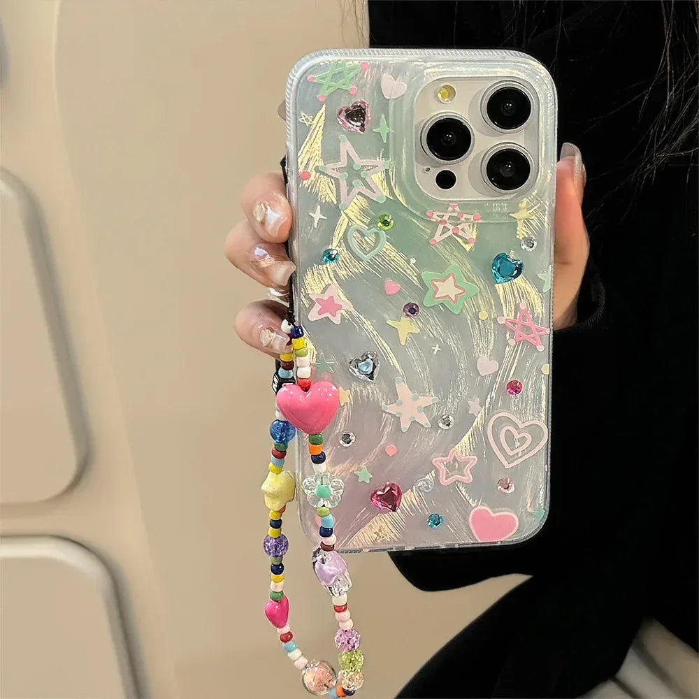 colorful-star-dopamine-chain-phone-case - Viexta