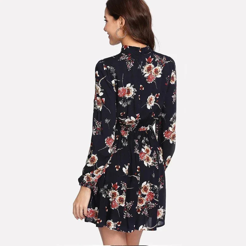 Autumn Floral Dresses - Viexta
