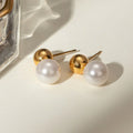 Nautica Dome Pearl Earrings - Viexta