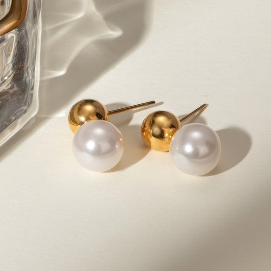 Nautica Dome Pearl Earrings