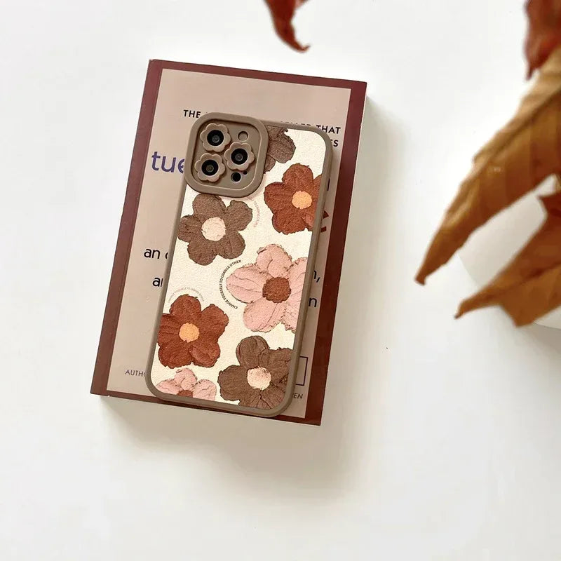Retro Small Flower Silicone Soft iPhone Case - Viexta