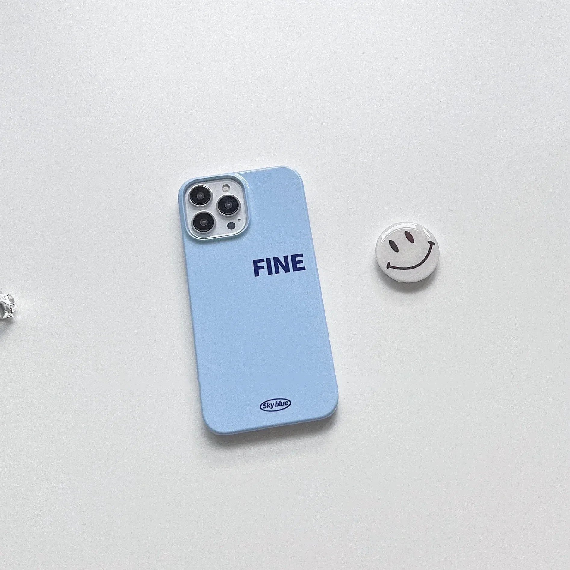 Wind Niche Light Blue Film Shell iPhone case - Viexta