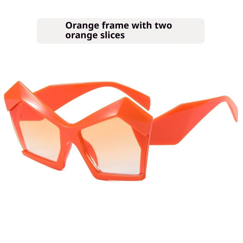 Cat's Eye Polygon Large Rim Sunglasses