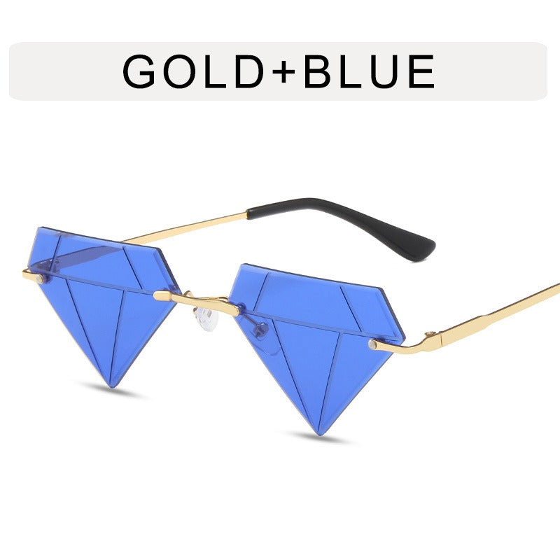 Irregular Ball Diamond Sunglasses Female European and American Fashion Small Frame Sunglasses Trend Frameless Personality Sunglasses
