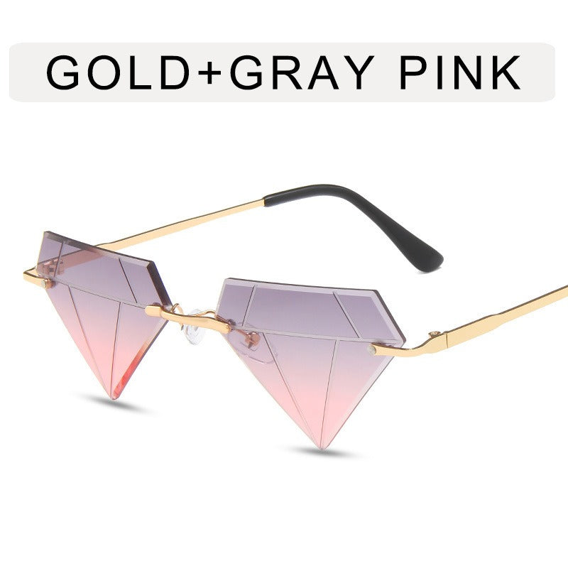 Irregular Ball Diamond Sunglasses Female European and American Fashion Small Frame Sunglasses Trend Frameless Personality Sunglasses