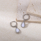 Moon-shaped Stainless Steel Pendant Earrings