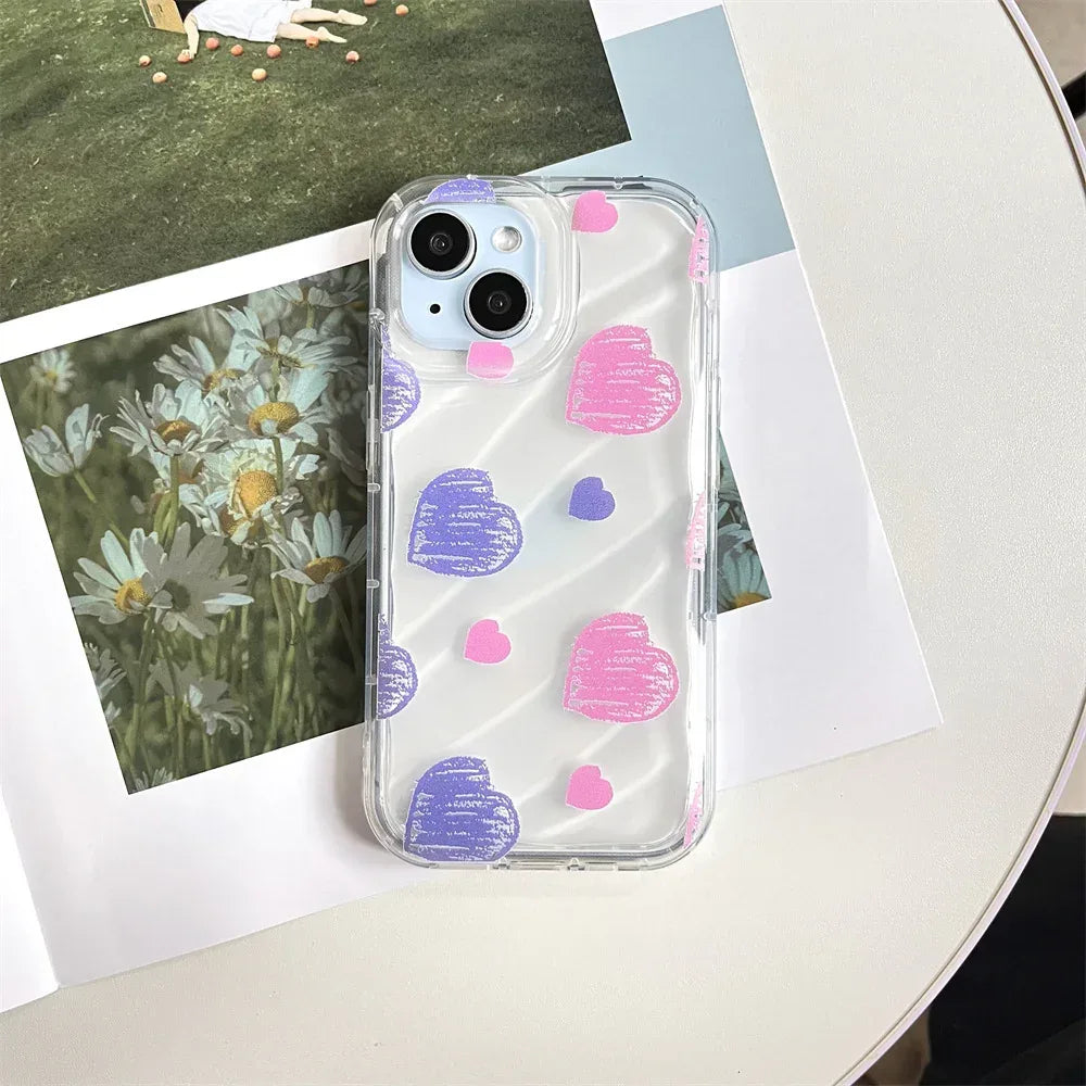 blue-heart-transparent-iphone-case - Viexta
