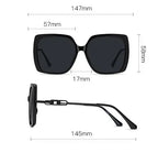Large Framed Metal Polarized Sunglasses - Viexta