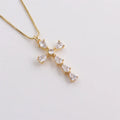 lady-18k-gold-plated-zircon-cross-pendant-necklace - Viexta