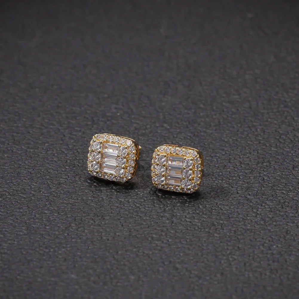 zircon-gold-plated-stud-earring - Viexta