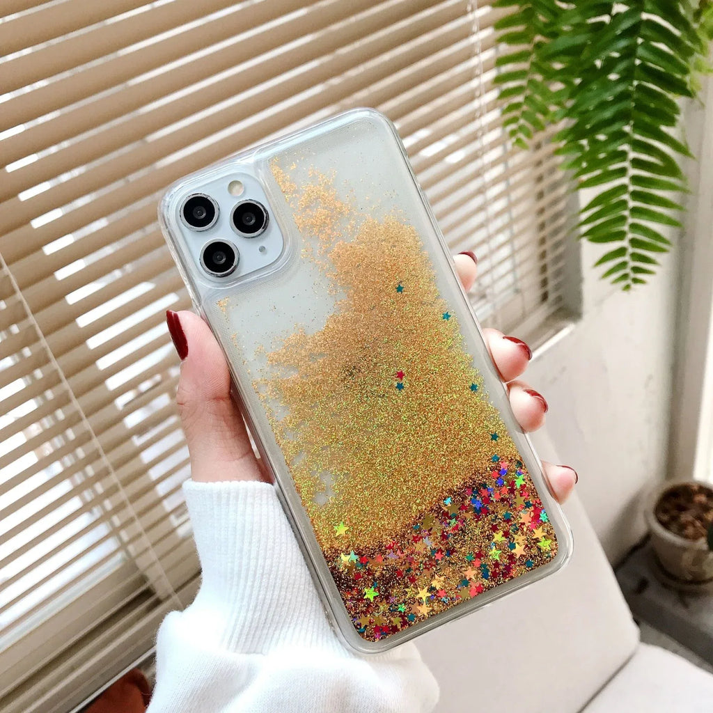 star-glitter-liquid-quicksand-iphone-case - Viexta