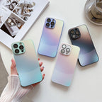 matte-metallic-paint-gradient-glass-iphone-case - Viexta