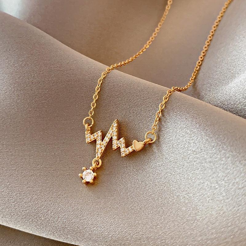 Inlaid Zircon Stainless Steel Combination Necklace - Viexta