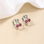 Summer Bowknot Small Cherry Versatile Earrings - Viexta