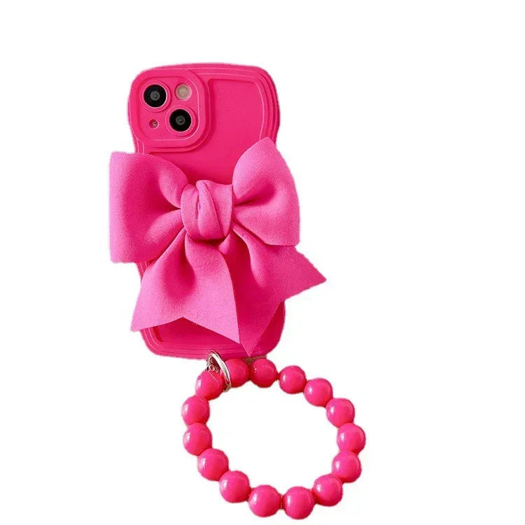 Big Wave Silicone Bow Beads Chain Samsung Case - Viexta