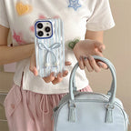 Versatile Blue Striped Bow iPhone Case - Viexta