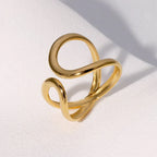 Minimalistic Personalized Gold-plated Open Ring - Viexta