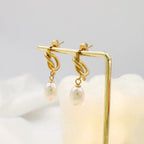 French Vintage Knotted Pearl Earrings - Viexta