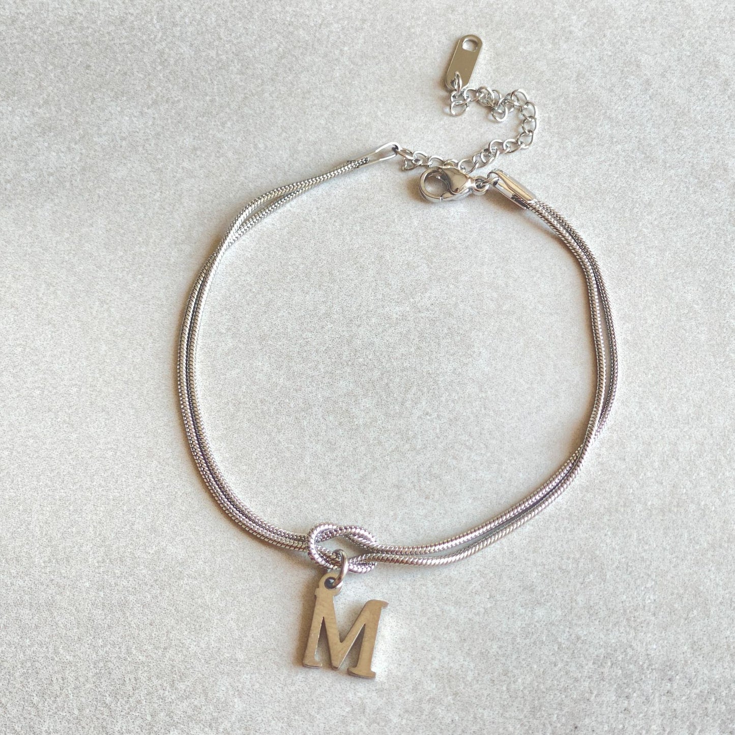 Stainless Steel 26 Letter Pendant Bracelet