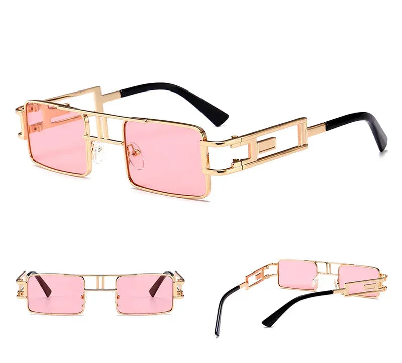 Steampunk men metal frame sun glasses for women - Viexta
