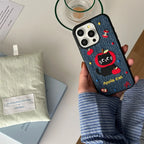 Denim Embroidered Cat Cartoon iPhone Case - Viexta