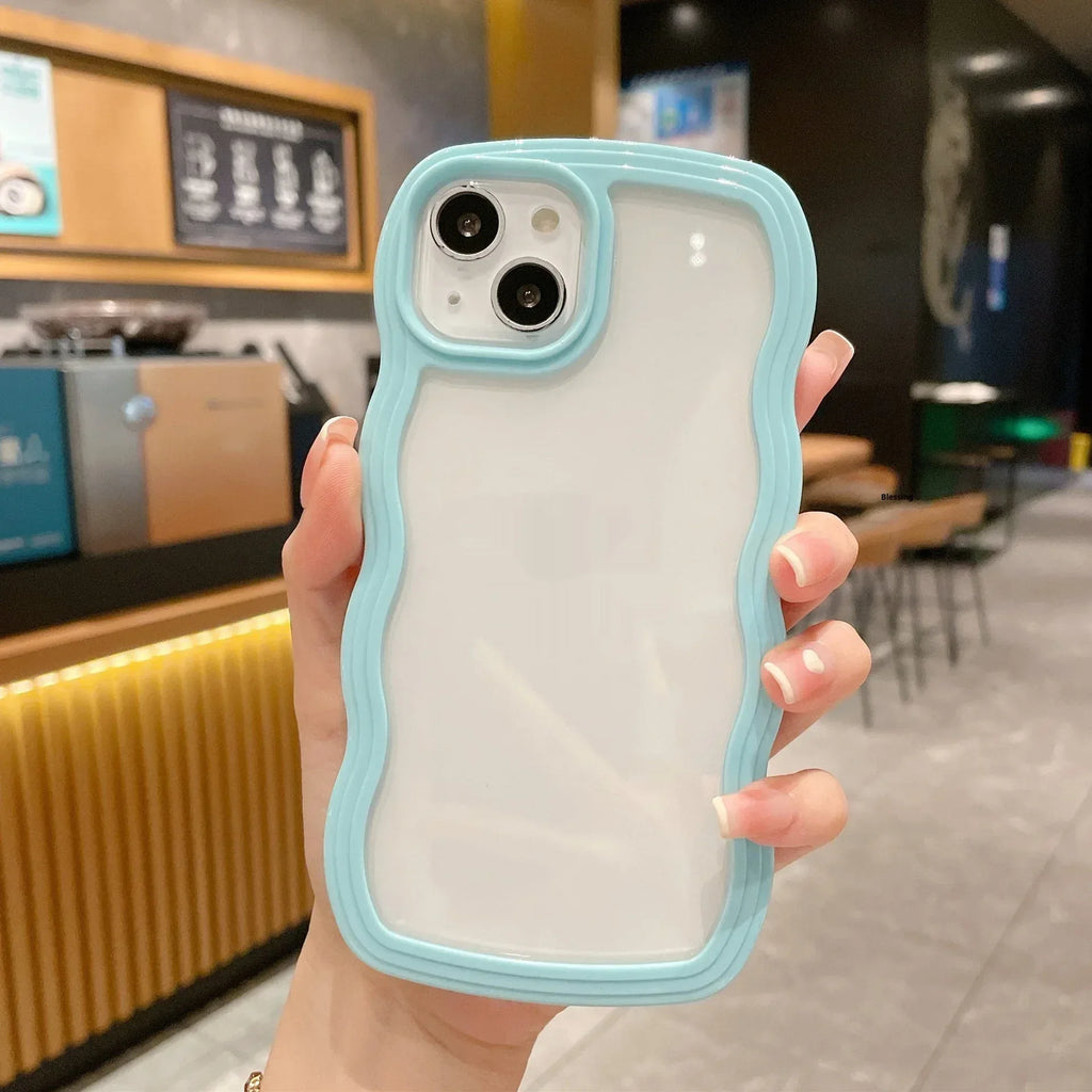 Candy-colored Border Two-in-one Wave iPhone Case - Viexta