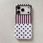 Striped Patchwork Polka Dot iPhone Case