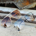 Men's Double Bridge Gradient Cut Sunglasses - Viexta