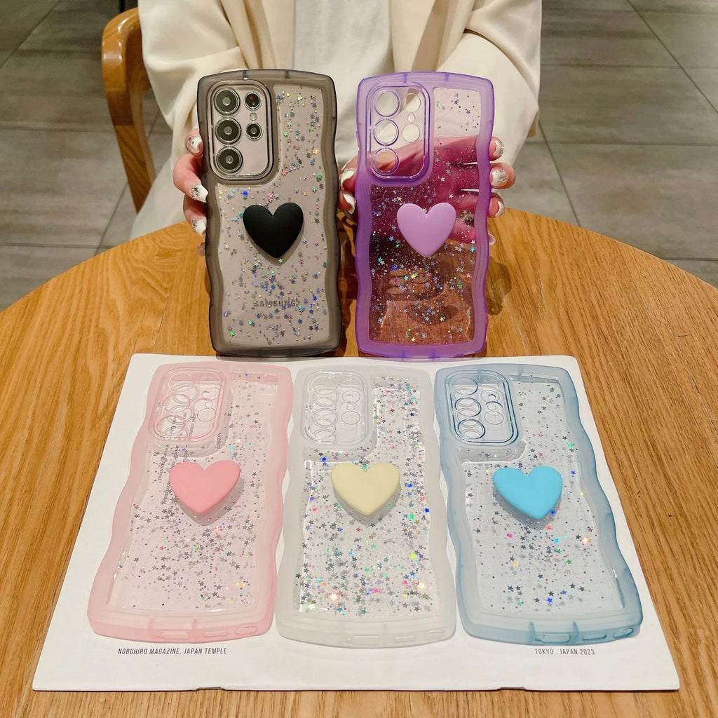 Love Drop Adhesive Transparent Samsung Phone Case - Viexta