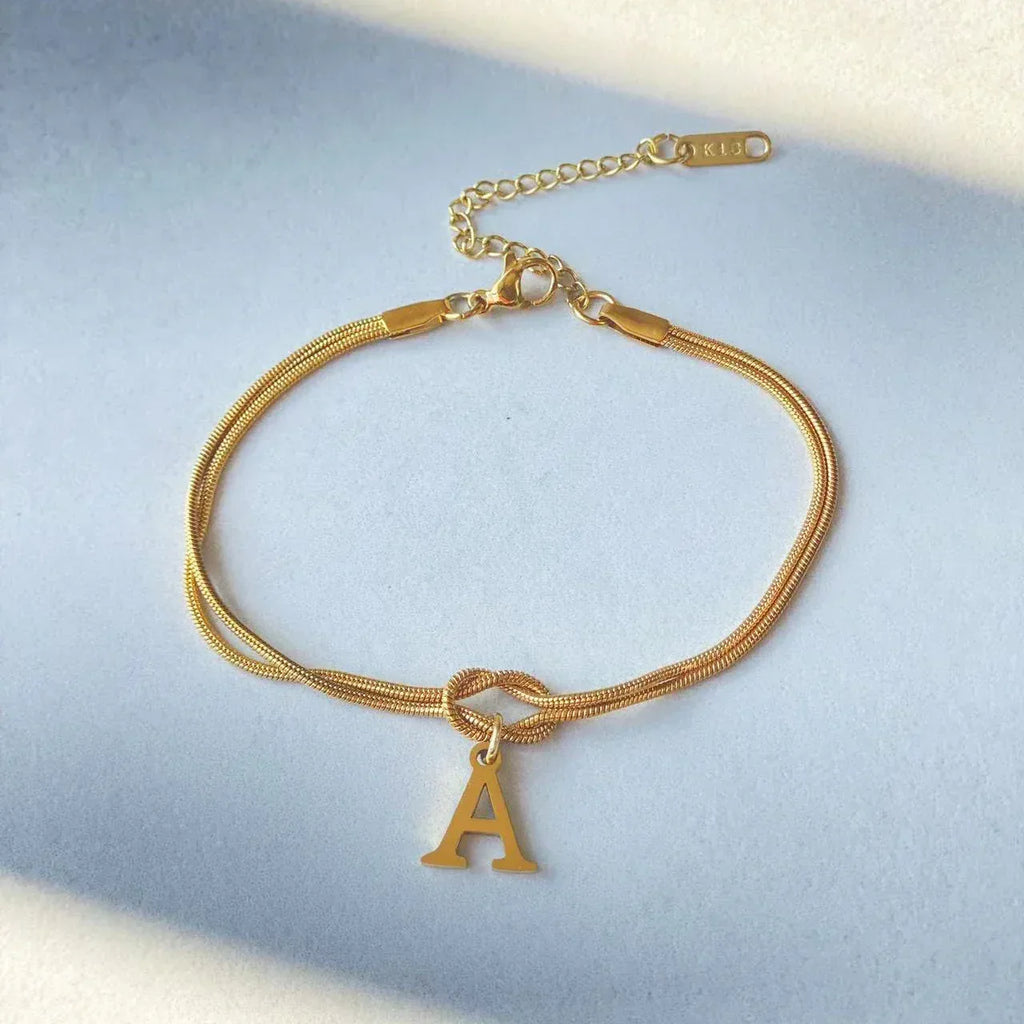 stainless-steel-26-letter-pendant-bracelet - Viexta