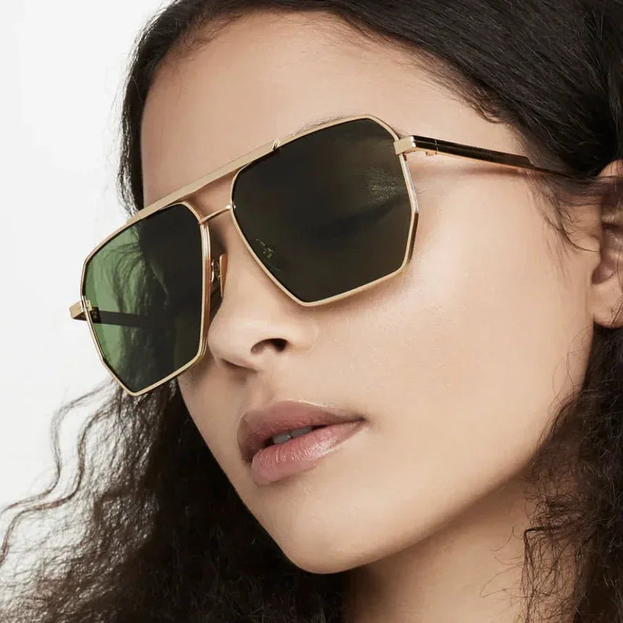 metal-double-beam-polygonal-sunglasses - Viexta
