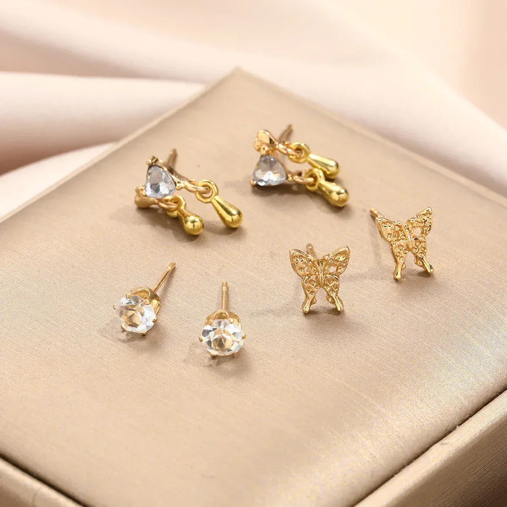 6piece set Butterfly Earrings - Viexta